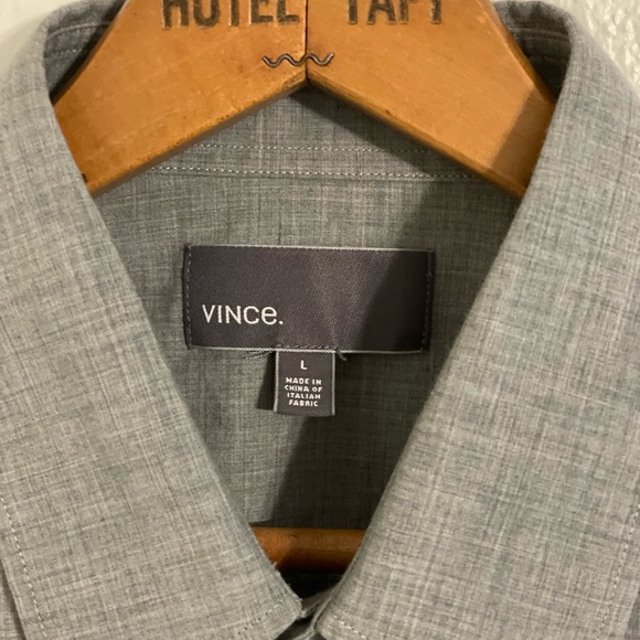 Vince - Long Sleeve Button Up - Heather Grey - 100% Cotton - Size Large - Picture 4 of 5